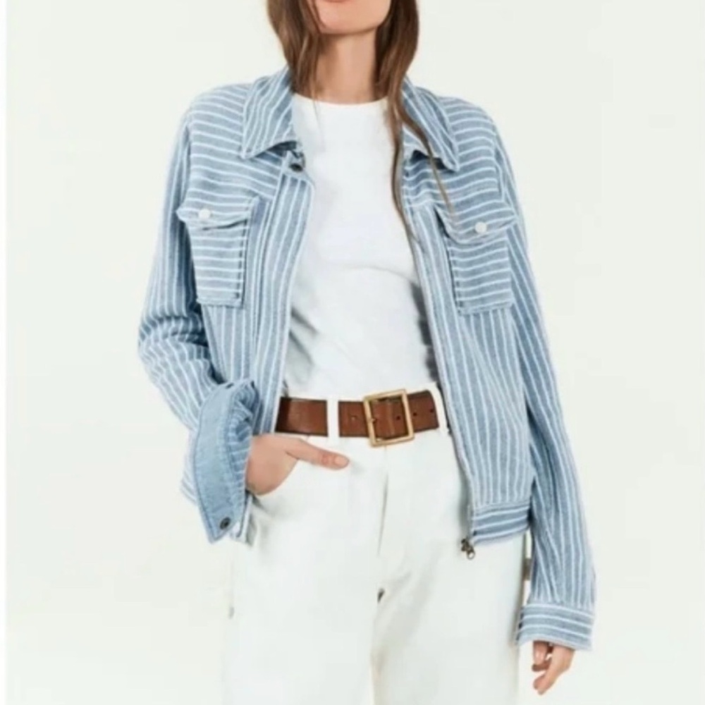 Faherty - Woven Indigo Striped Lightweight Beach Blanket Jacket - Cotton